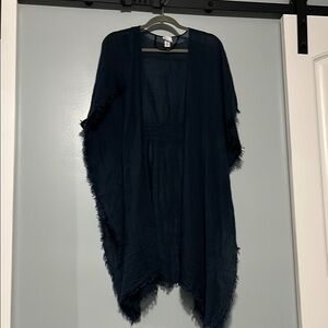 Dark Blue Fringe Kimono